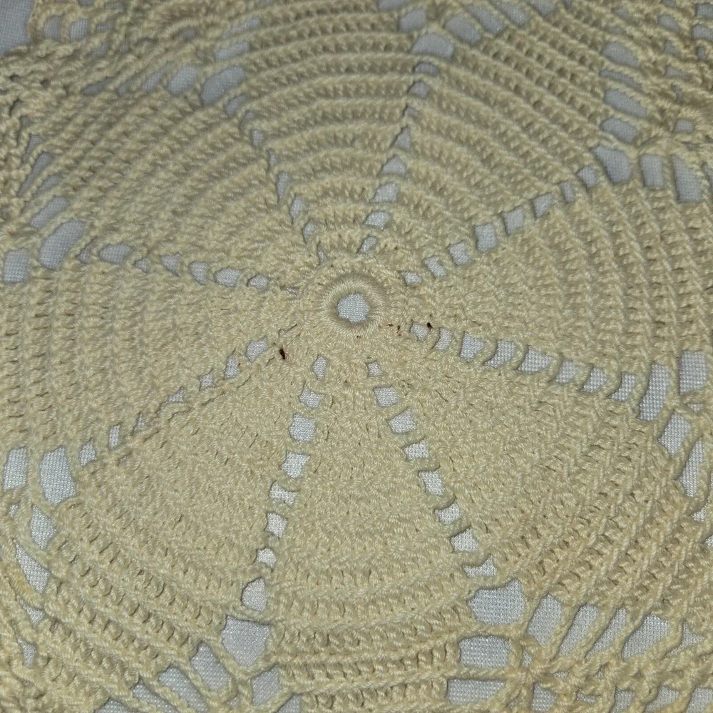 Vintage Crochet Table Runners Doilies Lot of 9 Red Blue White Cream Snowflake